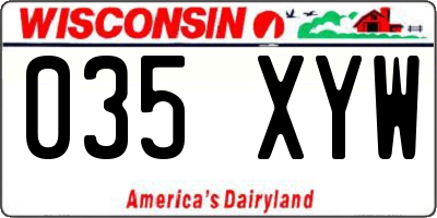 WI license plate 035XYW