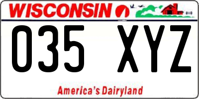 WI license plate 035XYZ