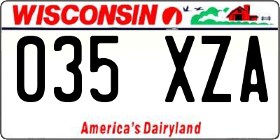 WI license plate 035XZA