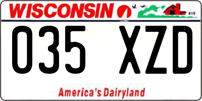 WI license plate 035XZD
