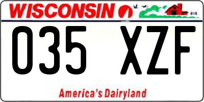 WI license plate 035XZF