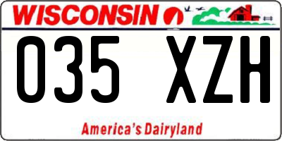 WI license plate 035XZH