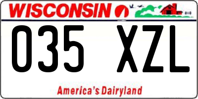 WI license plate 035XZL
