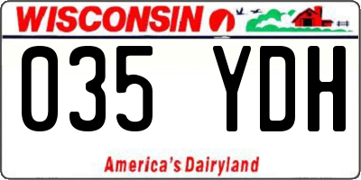 WI license plate 035YDH
