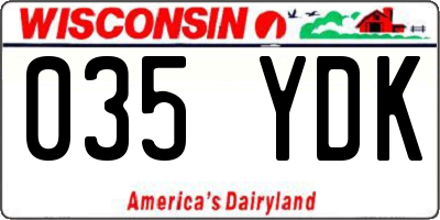 WI license plate 035YDK