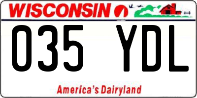 WI license plate 035YDL