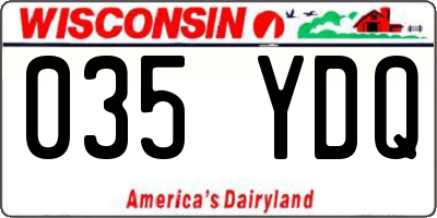 WI license plate 035YDQ