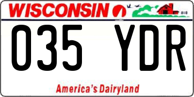 WI license plate 035YDR