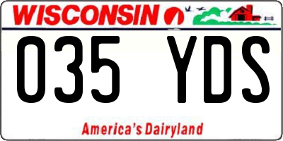 WI license plate 035YDS