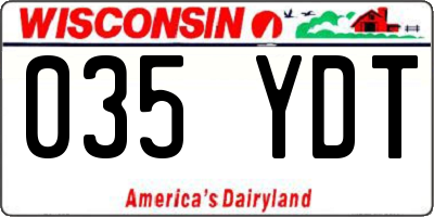 WI license plate 035YDT