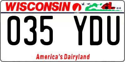 WI license plate 035YDU