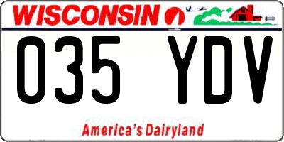 WI license plate 035YDV