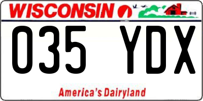 WI license plate 035YDX