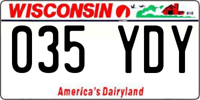 WI license plate 035YDY