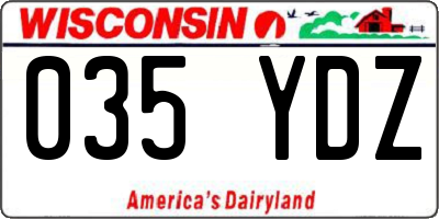 WI license plate 035YDZ