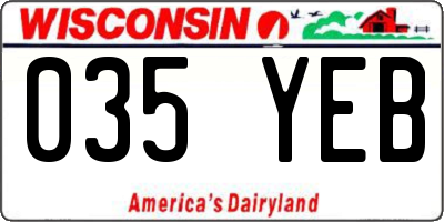 WI license plate 035YEB