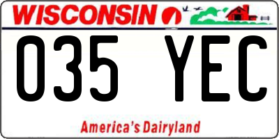 WI license plate 035YEC