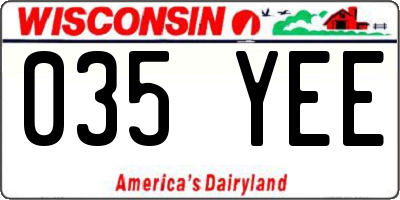 WI license plate 035YEE