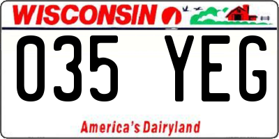 WI license plate 035YEG