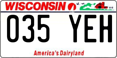 WI license plate 035YEH