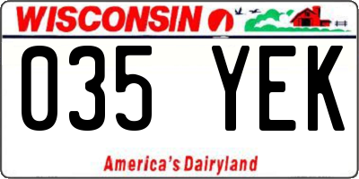 WI license plate 035YEK