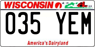 WI license plate 035YEM