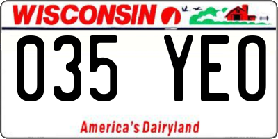 WI license plate 035YEO