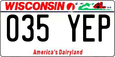 WI license plate 035YEP