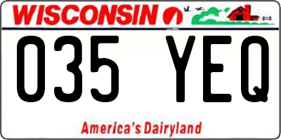 WI license plate 035YEQ