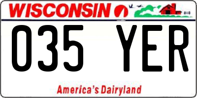 WI license plate 035YER