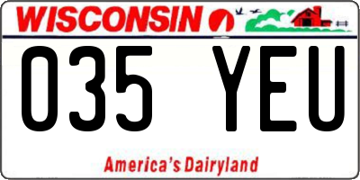 WI license plate 035YEU