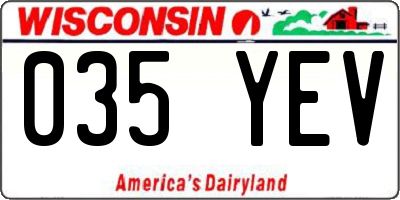 WI license plate 035YEV
