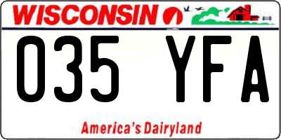 WI license plate 035YFA