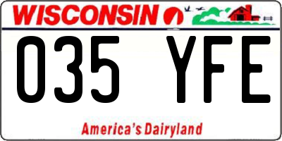 WI license plate 035YFE
