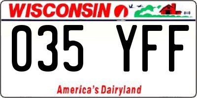 WI license plate 035YFF