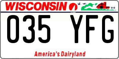 WI license plate 035YFG