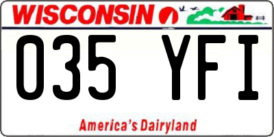 WI license plate 035YFI