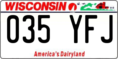 WI license plate 035YFJ