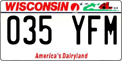 WI license plate 035YFM