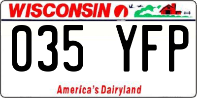 WI license plate 035YFP