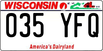 WI license plate 035YFQ