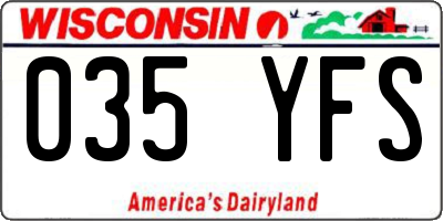 WI license plate 035YFS