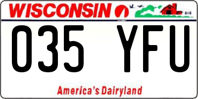 WI license plate 035YFU