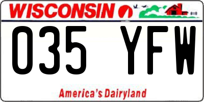 WI license plate 035YFW