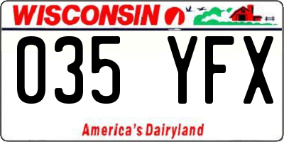 WI license plate 035YFX