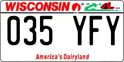 WI license plate 035YFY
