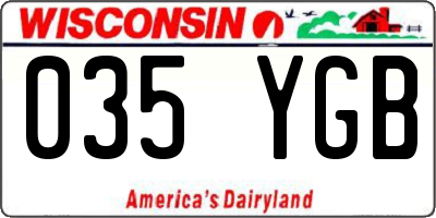WI license plate 035YGB