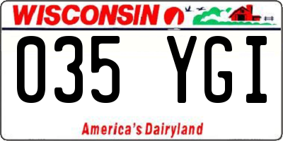 WI license plate 035YGI