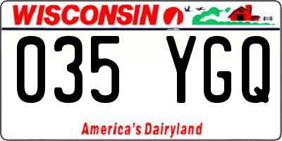 WI license plate 035YGQ