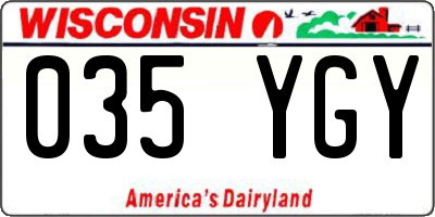 WI license plate 035YGY